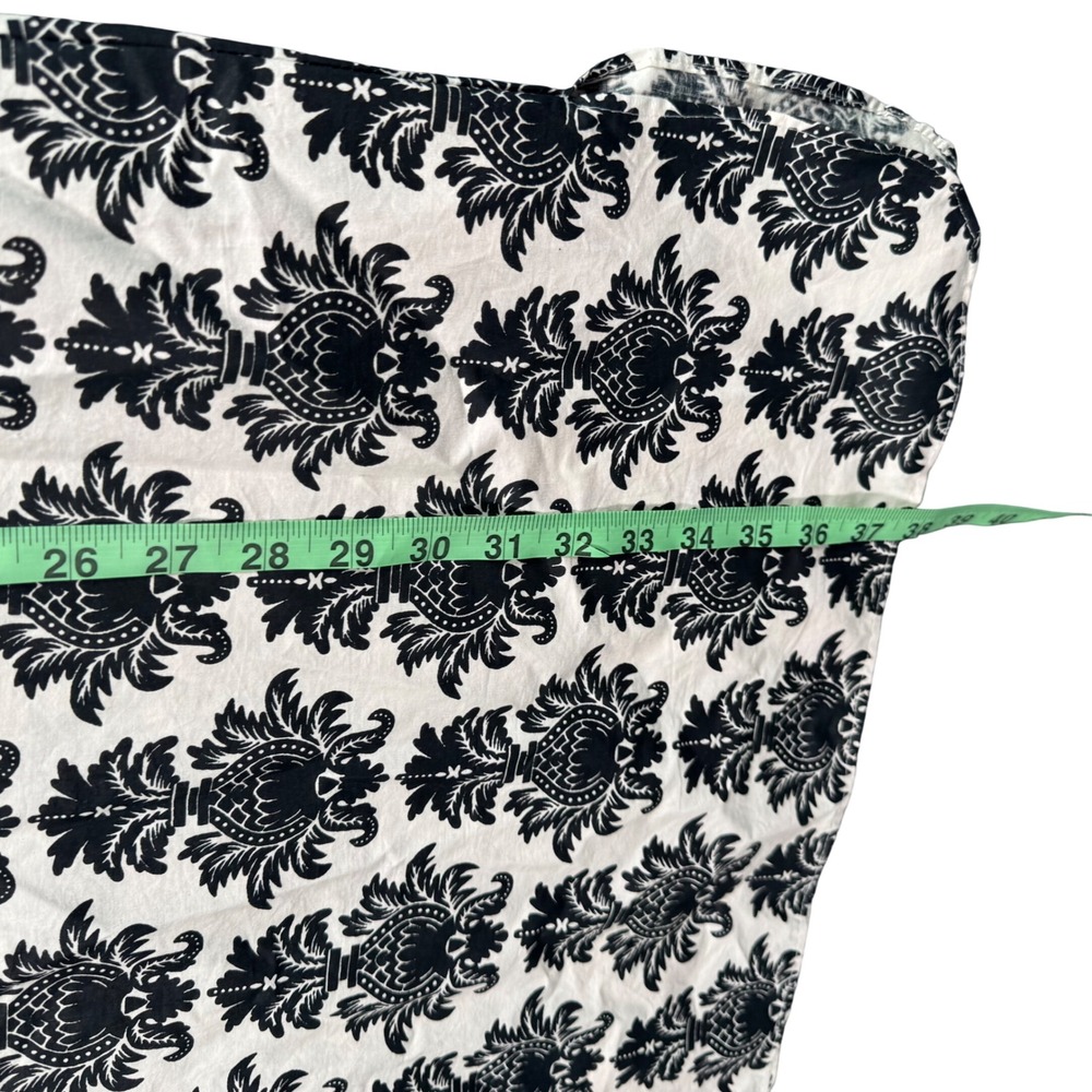 Malabar Bay Pineapple Block Print Womens Tunic L Black White Cotton Boho Resort - Picture 6 of 8